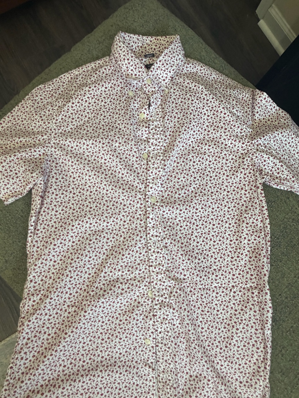 Michael Kors White Shirt with Red Floral Print